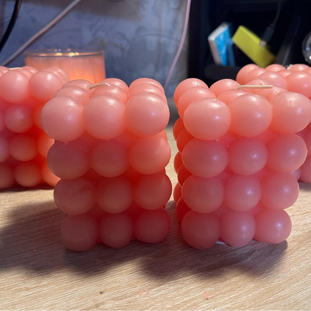 4 Opalhouse: 3.5” Unscented Bubble Sculpture Candles Cool Melon 12oz: 30hr Burn